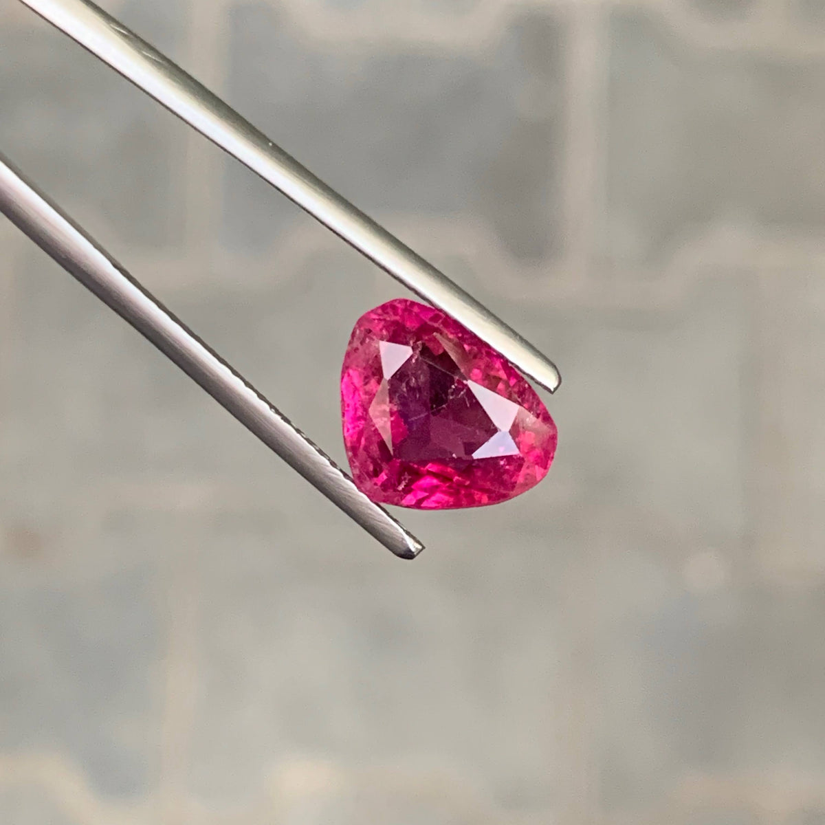 4.75 Carat Loose Pinkish Red Rubellite Tourmaline Heart Faceted Afghan Gemstone