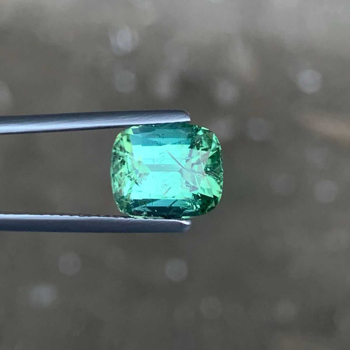 4.20 Carat Natural Mint Green Tourmaline Cushion Cut Afghan Gemstone