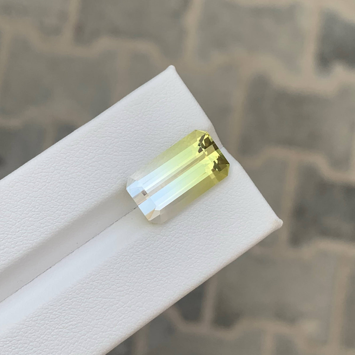 7.30 Carat Natural Loose Bicolor Color Citrine Emerald Cut African Gemstone