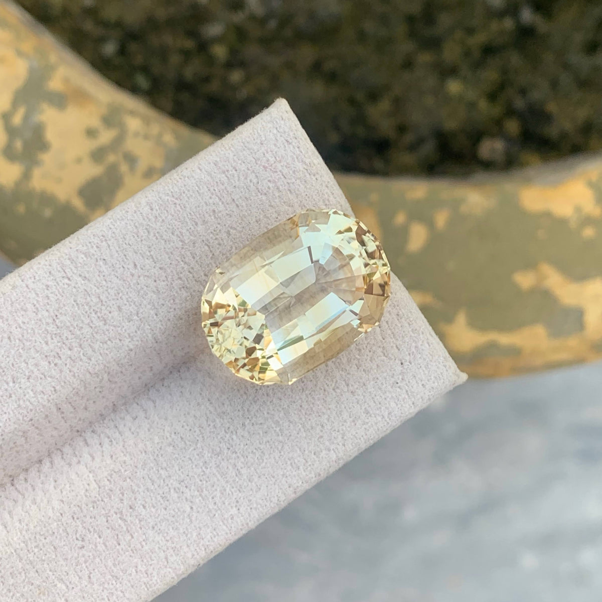 17.75 Carat Light Golden Citrine Oval Fancy Cut African Untreated Eye Clean