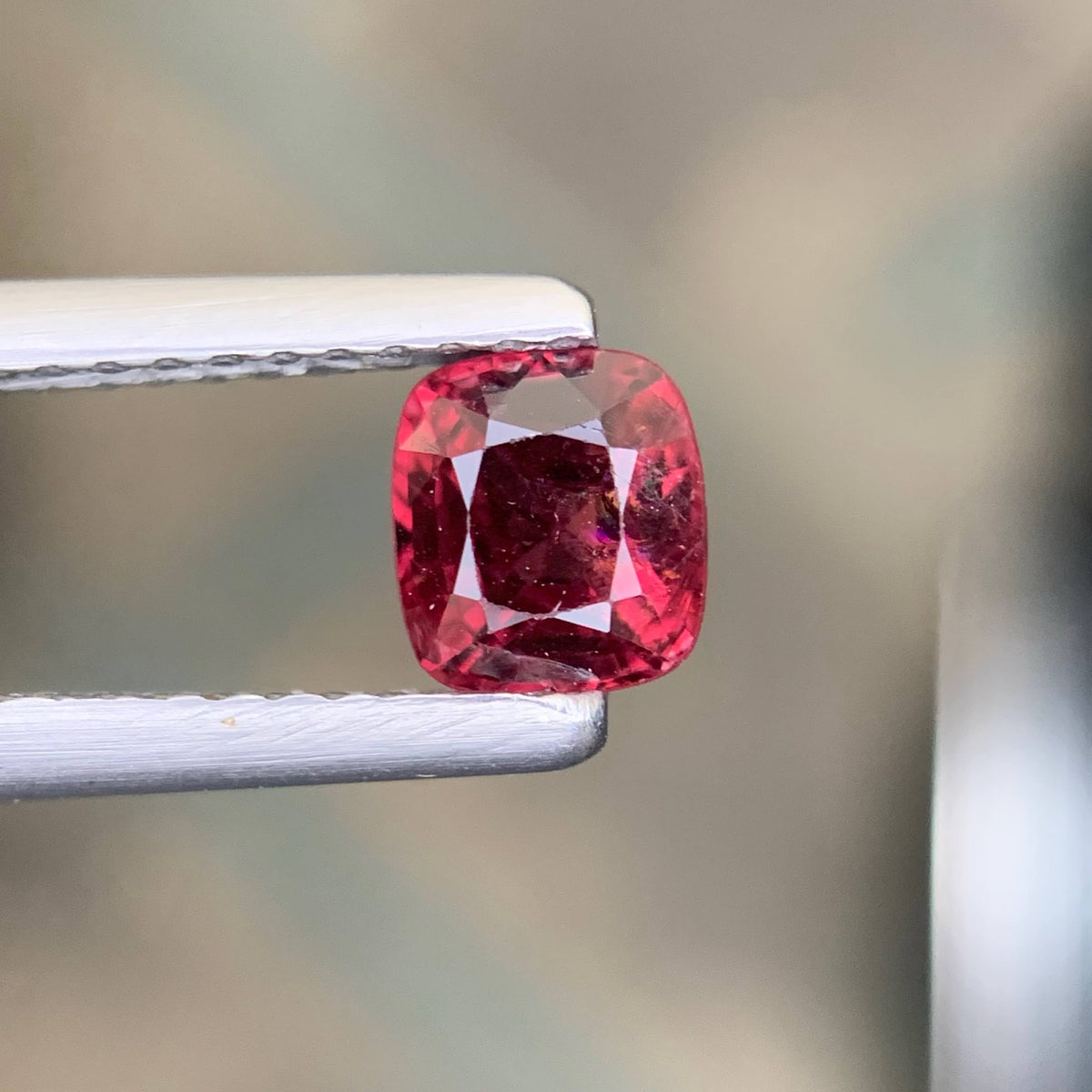 0.65 Carat Red Spinel Cushion Cut Brazilian Gemstone