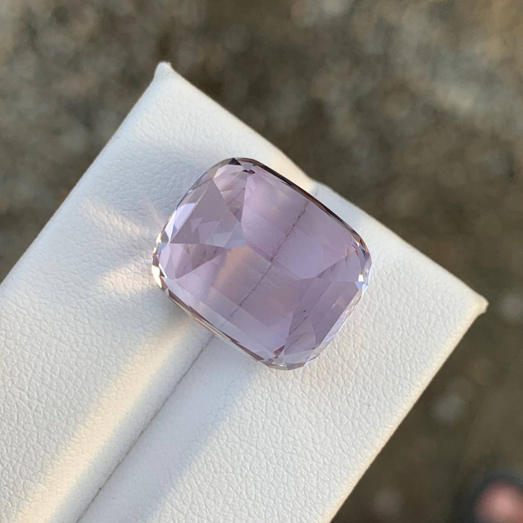 21.40 Carat Natural Loose Light Purple Kunzite Stone Cushion Cut Afghan Gemstone