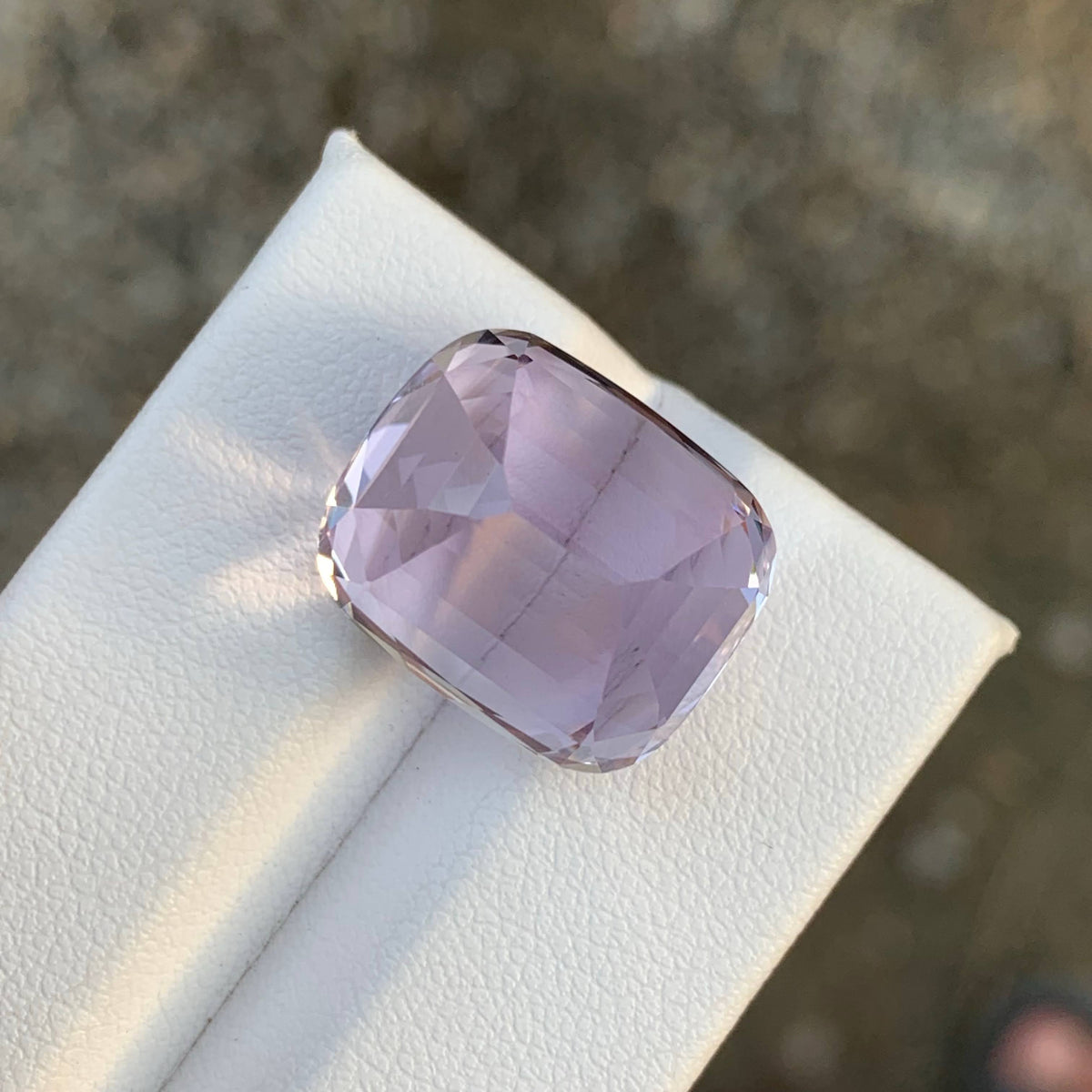 21.40 Carat Natural Loose Light Purple Kunzite Stone Cushion Cut Afghan Gemstone