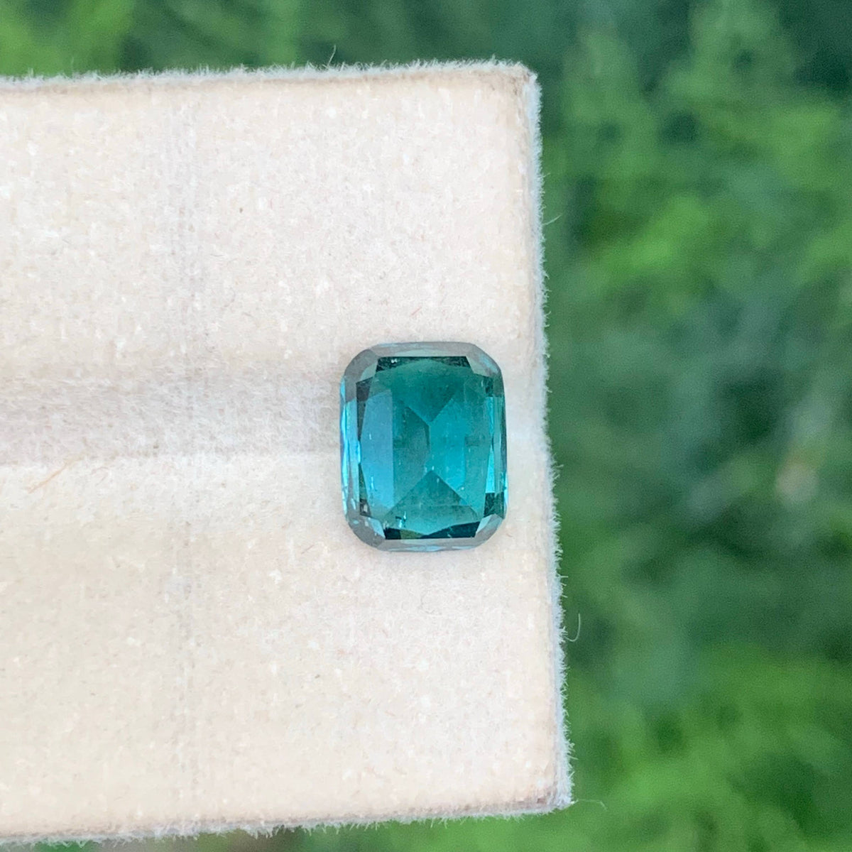 2.45 Carat Natural Fine Quality Indicolite Tourmaline Cushion Cut Afghan Gem