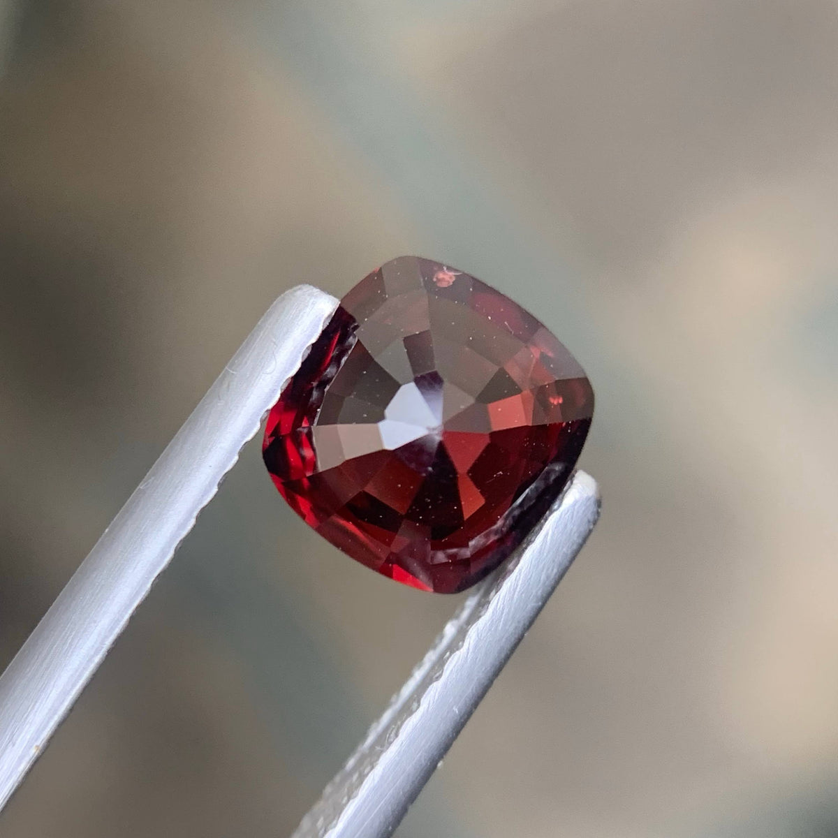 1.44 Carat Natural Loose Certified Red Spinel Cushion Cut Tanzanian Gemstone
