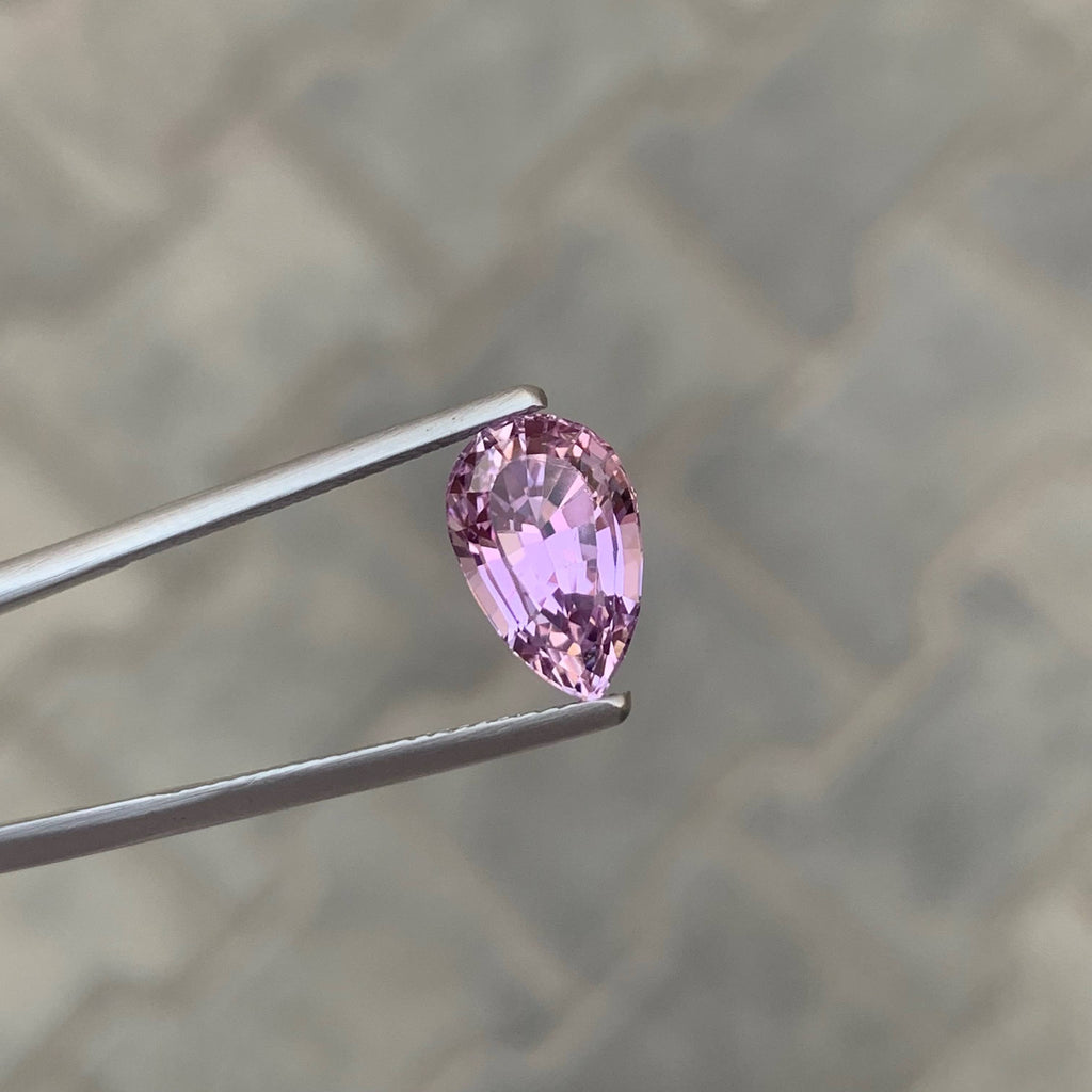 4.55 Carat Pink Kunzite Pear Fancy Cut Afghanistan Eye Clean Heated