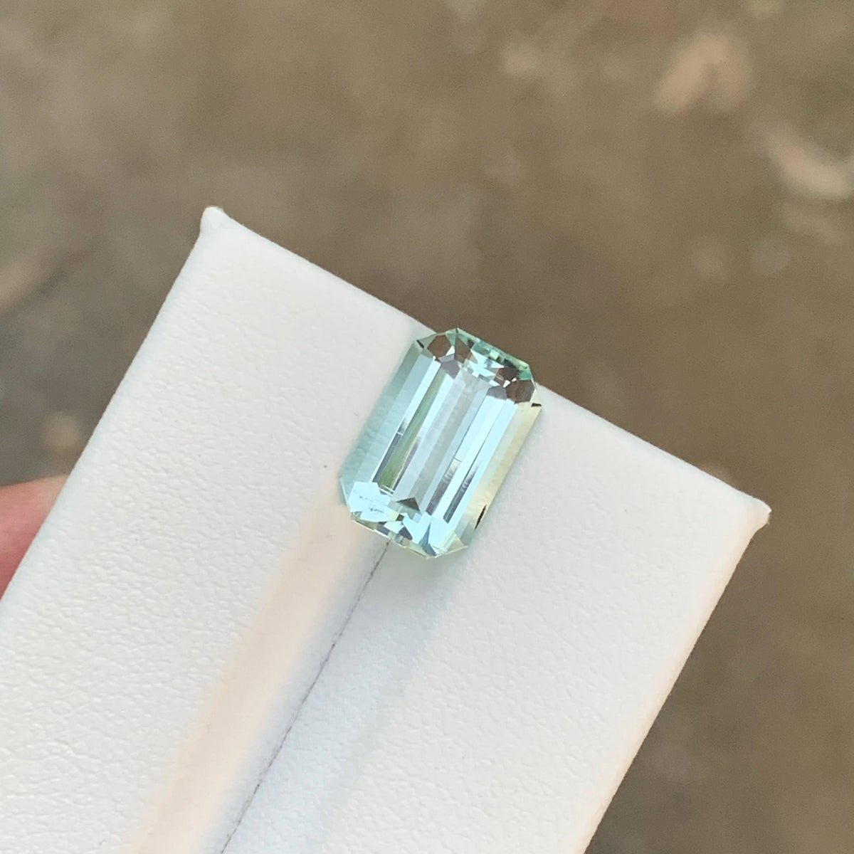 4.60 Carat Natural Loose Bluish Green Tourmaline Asscher Cut Afghan Gemstone