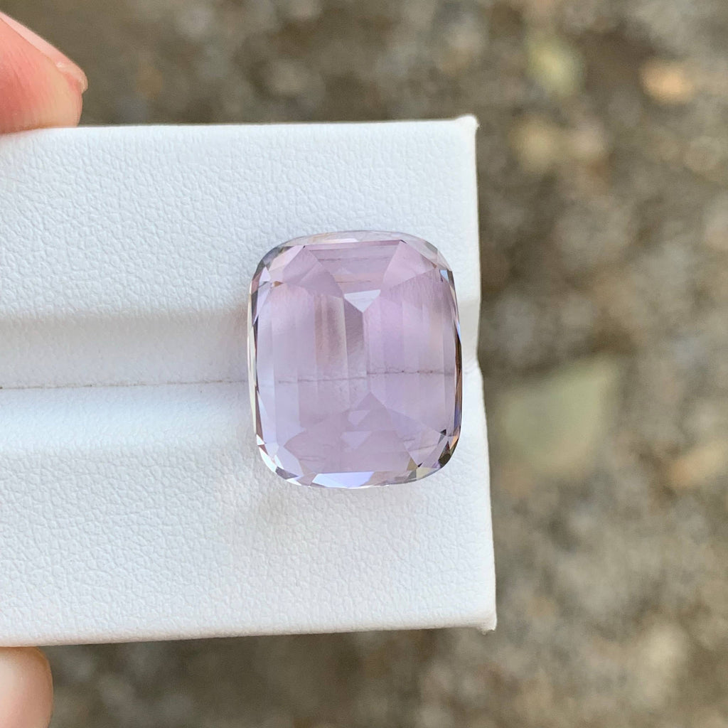 21.40 Carat Natural Loose Light Purple Kunzite Stone Cushion Cut Afghan Gemstone