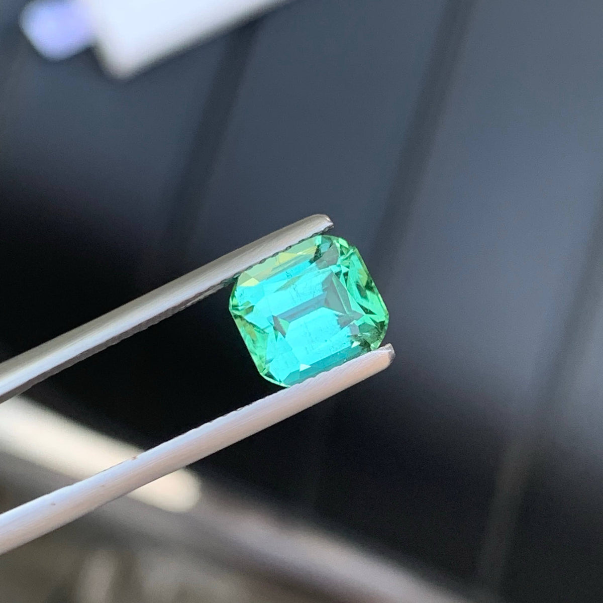 2.60 Carat Natural Loose Mint Green Tourmaline Cushion Cut Afghan Gemstone
