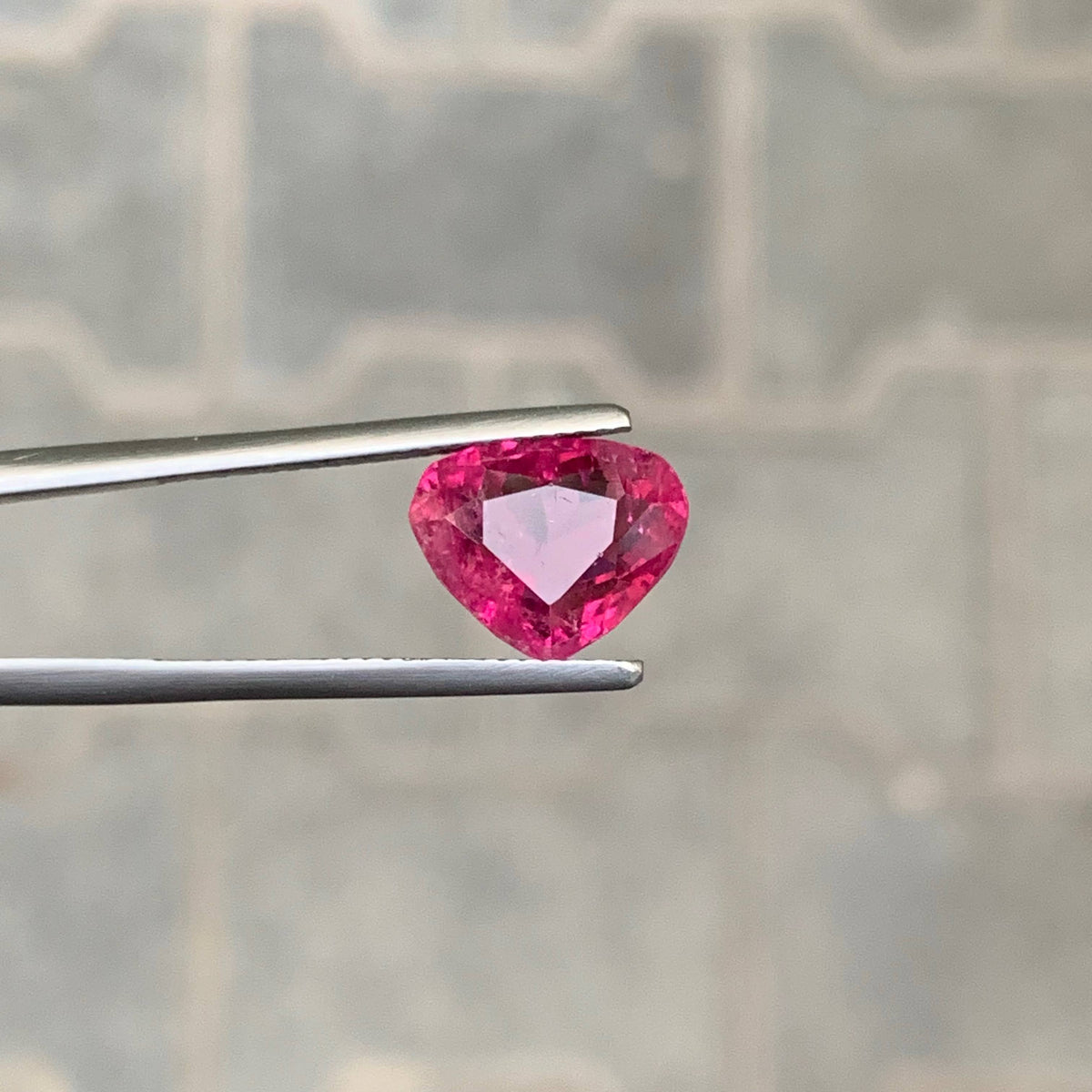 4.75 Carat Loose Pinkish Red Rubellite Tourmaline Heart Faceted Afghan Gemstone
