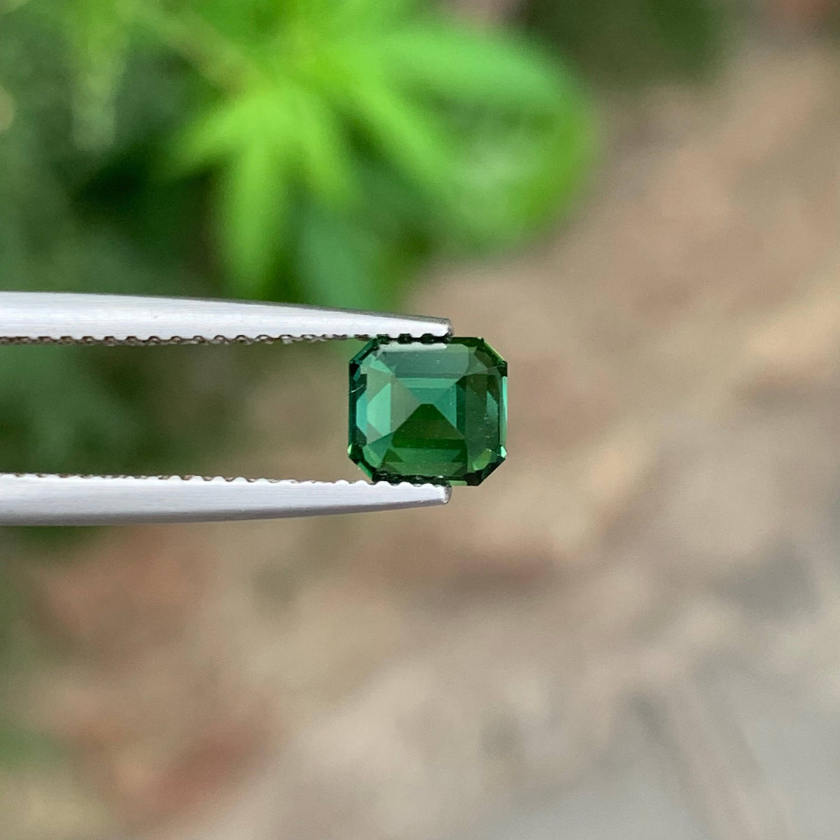 1.35 Carat Natural Loose Green Tourmaline Stone Emerald Cut Afghan Gemstone