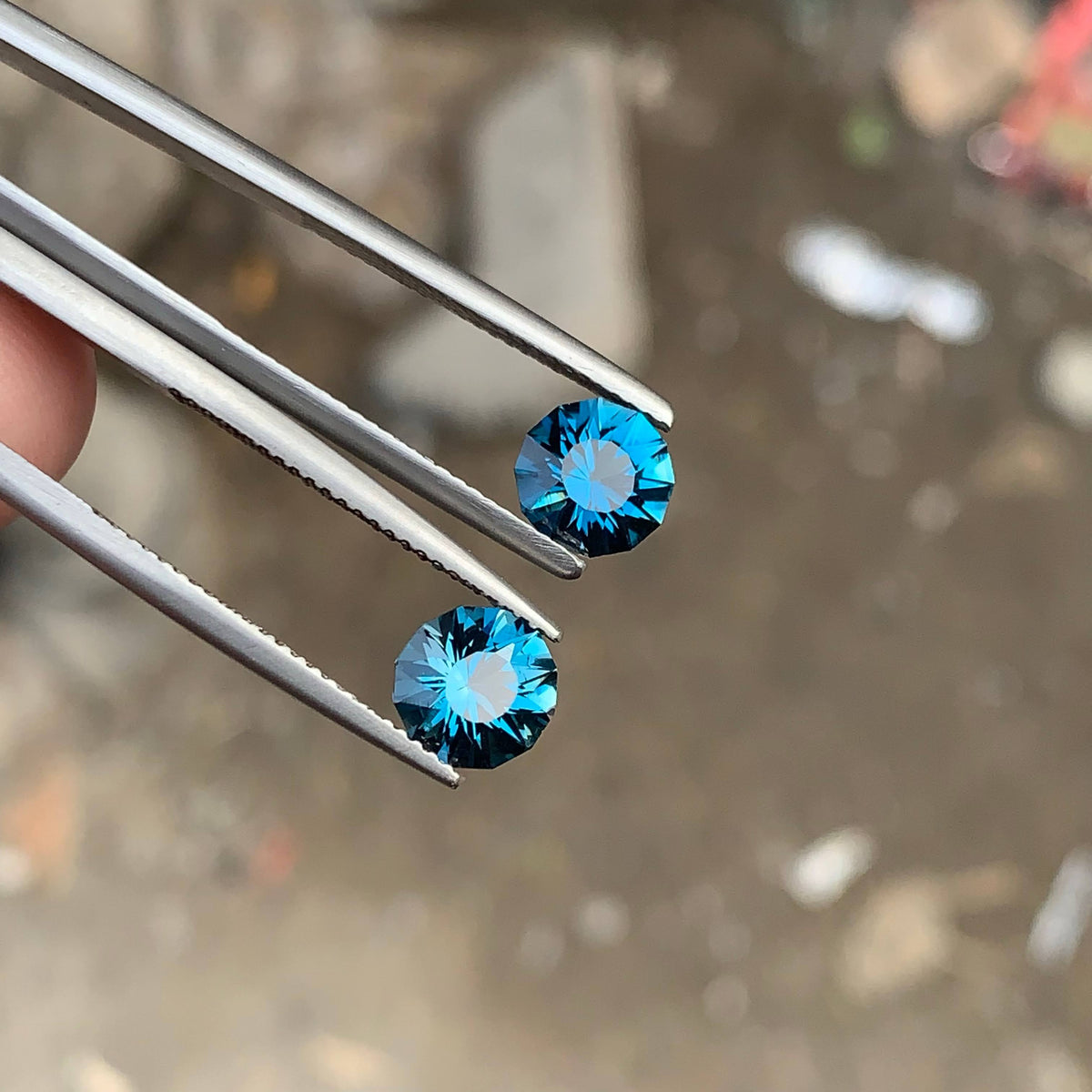 3.30 Carat Natural Loose London Blue Topaz Pair Round Cut African Loupe Clean Untreated Gemstone