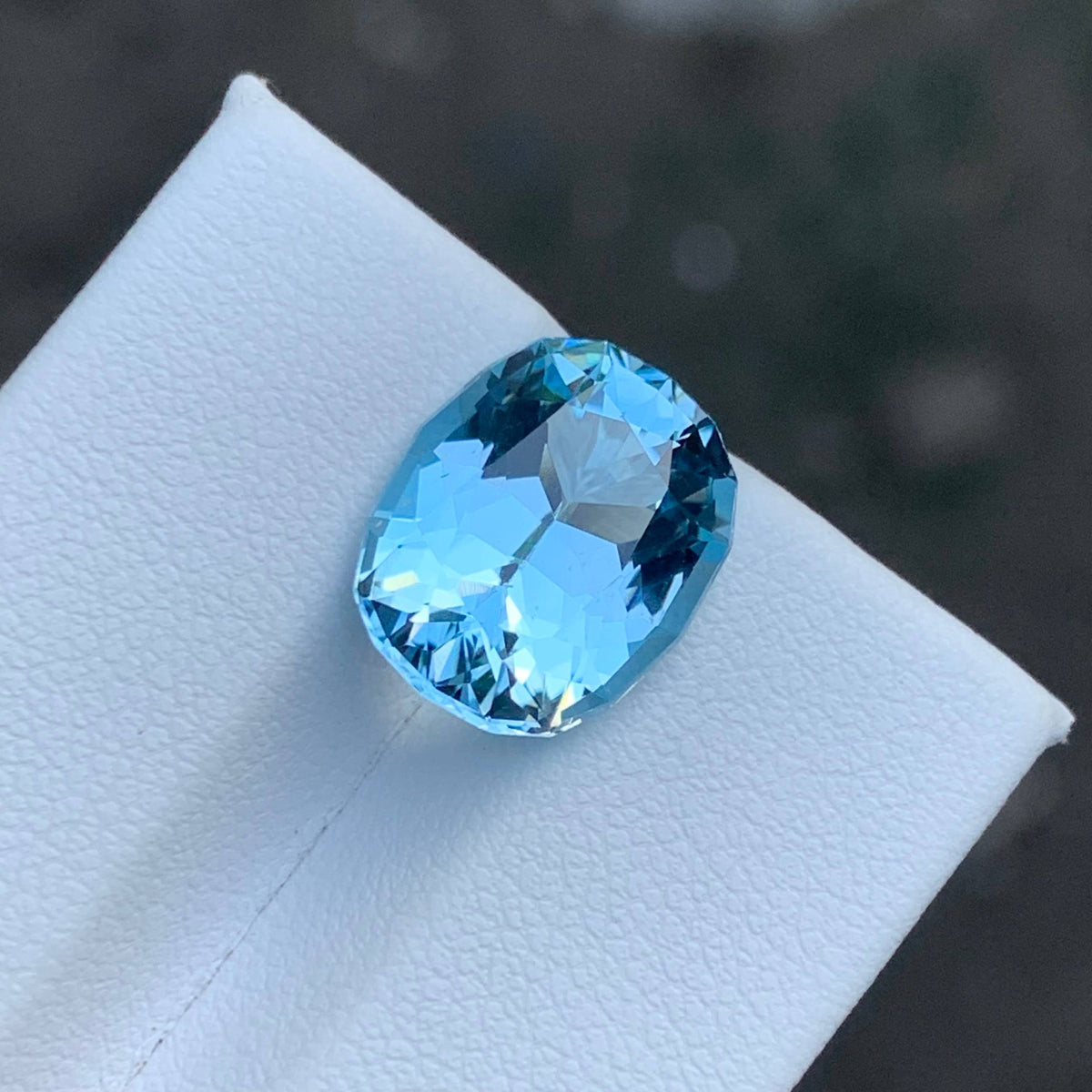 6.85 Carat Sky Blue Topaz Oval Fancy Cut African Untreated Loupe Clean