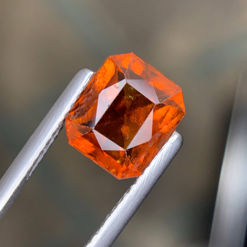 2.90 Carat Natural Loose Hessonite Garnet Stone Fancy Cut African Gemstone