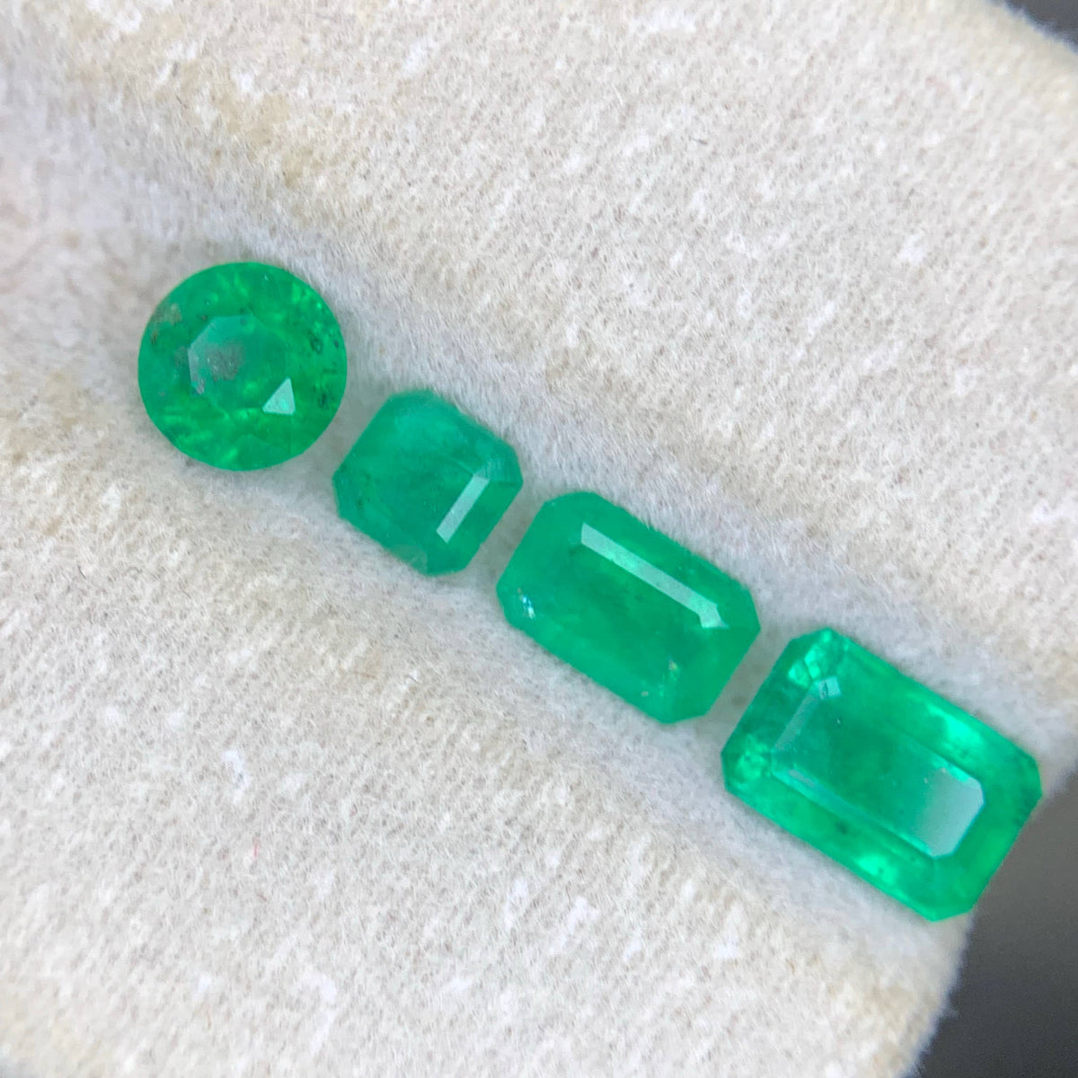 2.15 Carat Loose Green Emerald Lot – 4 Pieces, Mixed Cut, Swat Pakistan