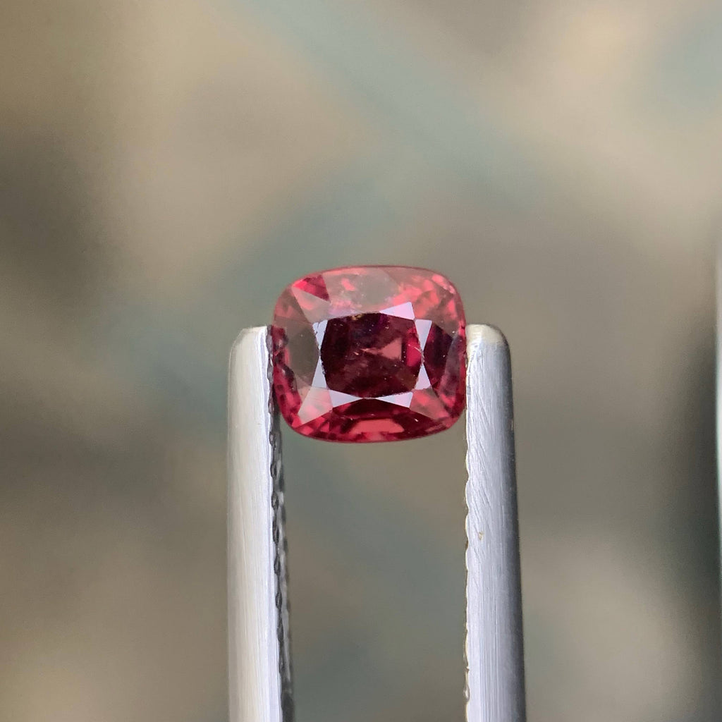 0.65 Carat Red Spinel Cushion Cut Brazilian Gemstone
