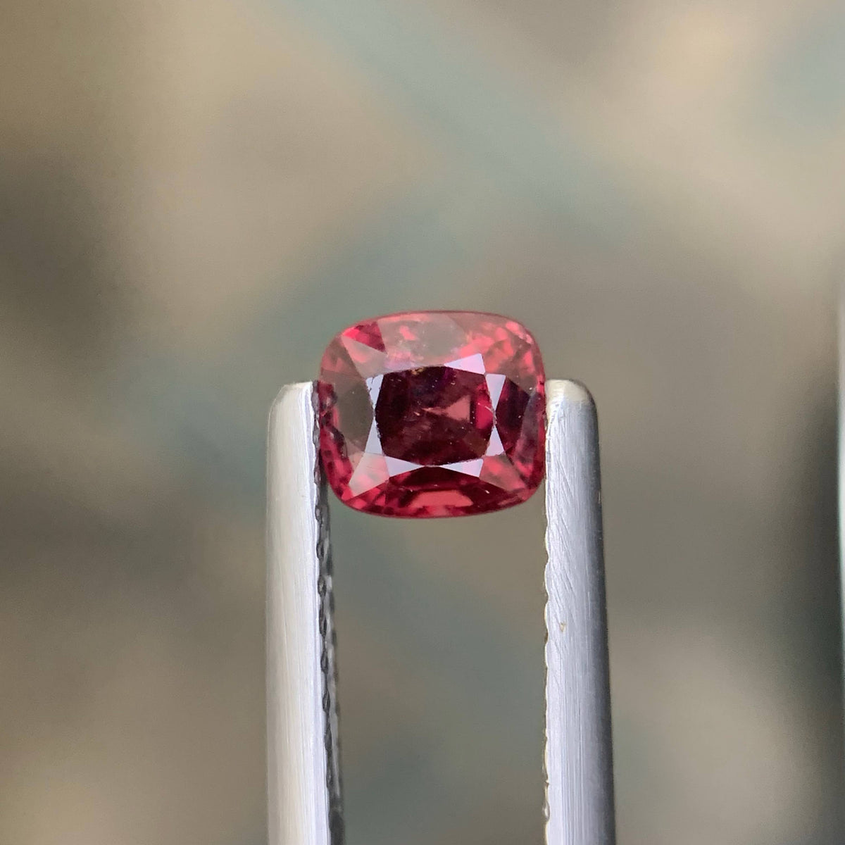 0.65 Carat Red Spinel Cushion Cut Brazilian Gemstone