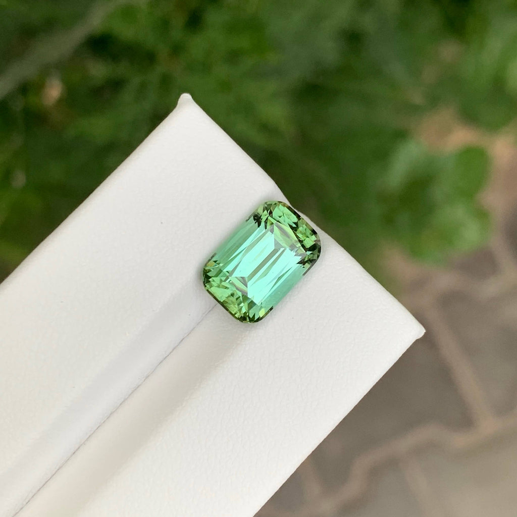 5.30 Carat Natural Loose Mint Green Tourmaline Cushion Cut Afghan Gemstone