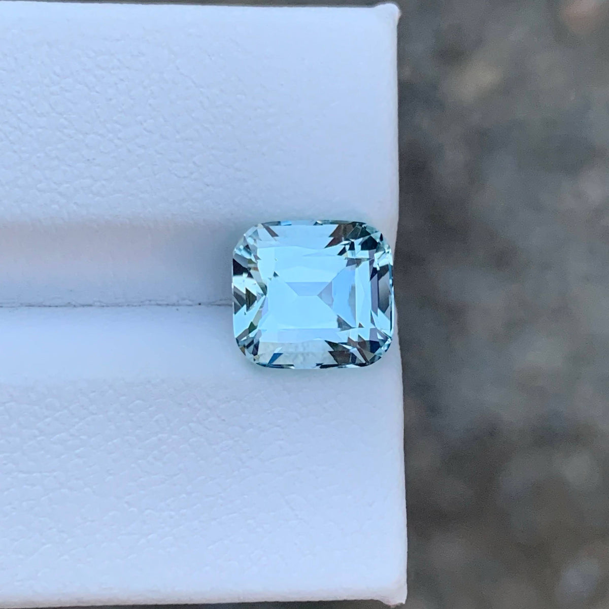 3.30 Carat Natural Loose Light Blue Aquamarine Cushion Cut Pakistan Gemstone