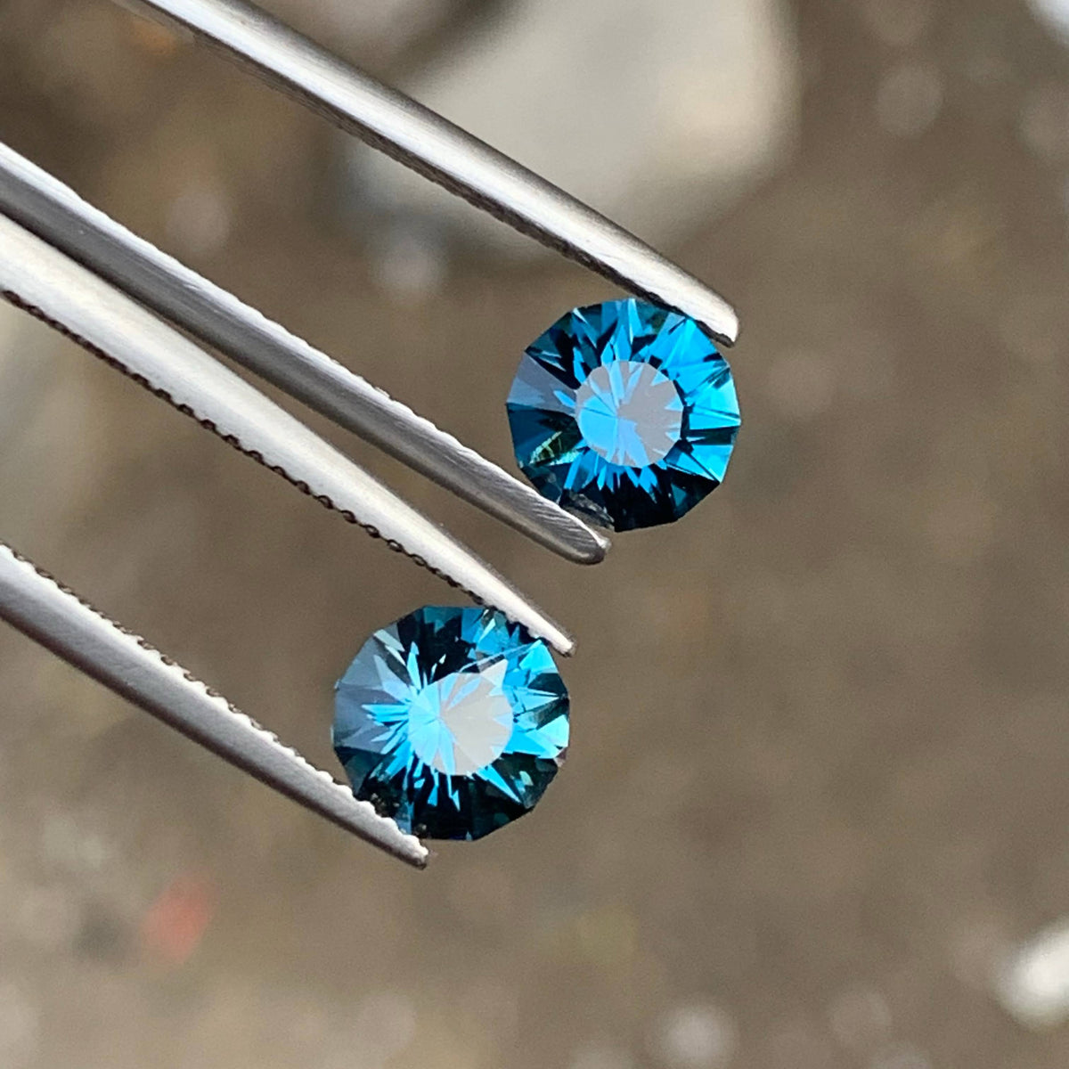 3.30 Carat Natural Loose London Blue Topaz Pair Round Cut African Loupe Clean Untreated Gemstone