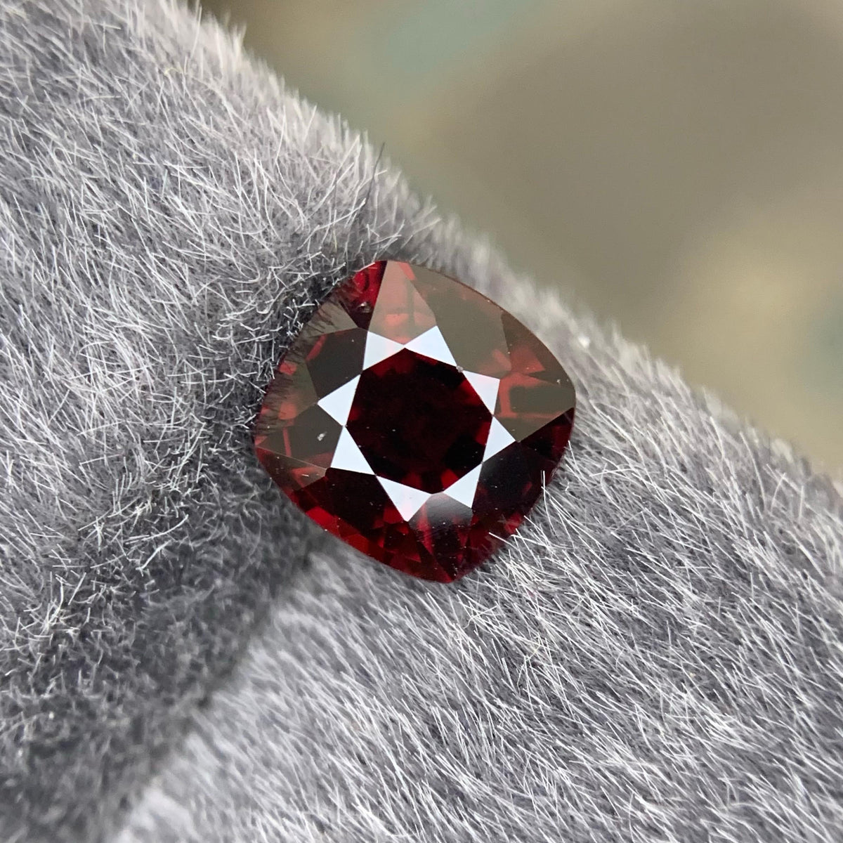 1.44 Carat Natural Loose Certified Red Spinel Cushion Cut Tanzanian Gemstone