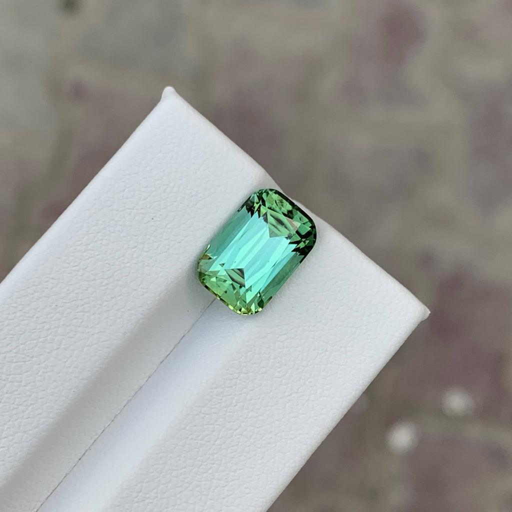 5.30 Carat Natural Loose Mint Green Tourmaline Cushion Cut Afghan Gemstone