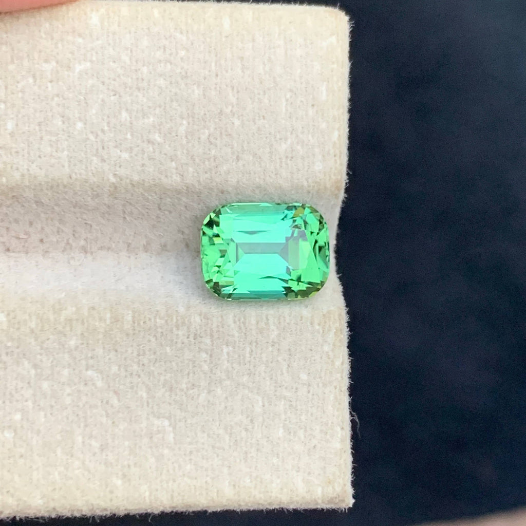2.50 Carat Natural Loose Mint Green Tourmaline Cushion Cut Afghan Gemstone