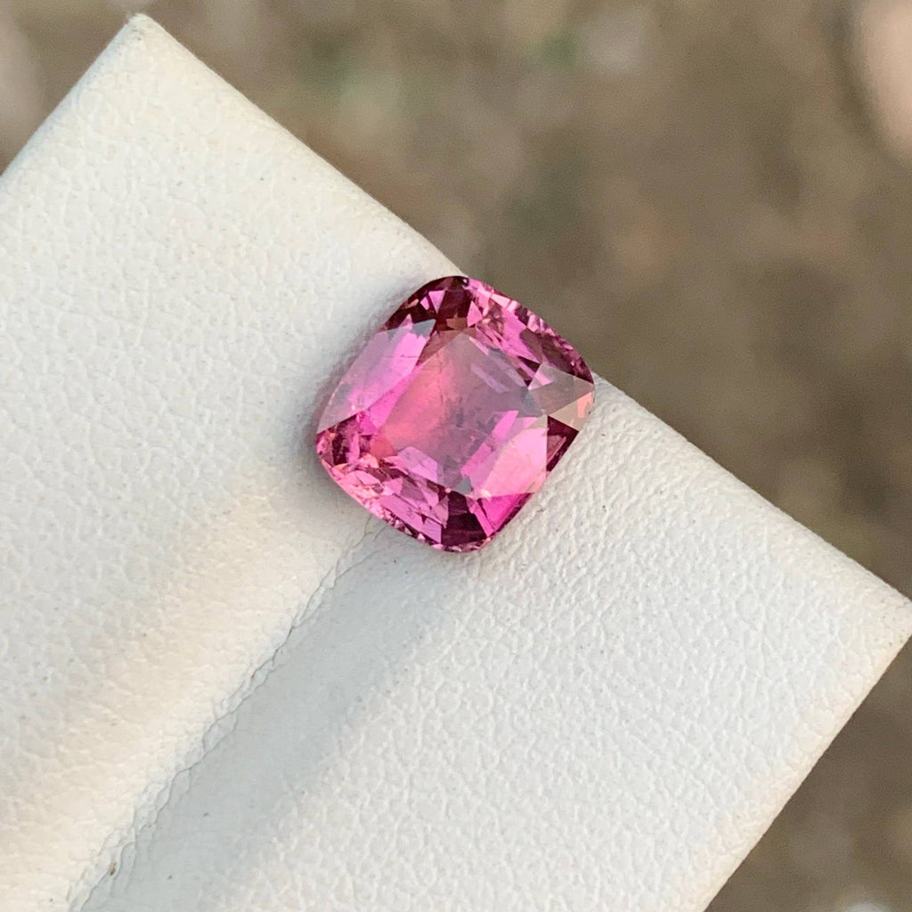 2.60 Carat Natural Loose Pink Color Tourmaline Cushion Cut Afghan Gemstone