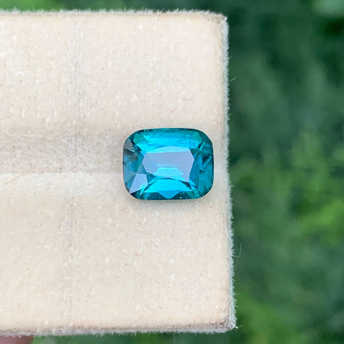 2.45 Carat Natural Fine Quality Indicolite Tourmaline Cushion Cut Afghan Gem