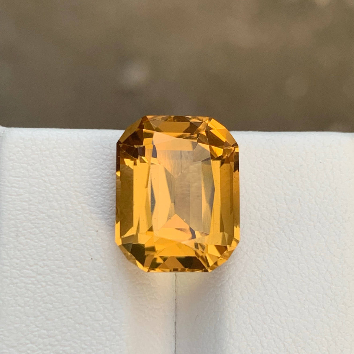 8.55 Carat Natural Loose Golden Color Citrine Cushion Cut Brazilian Gemstone