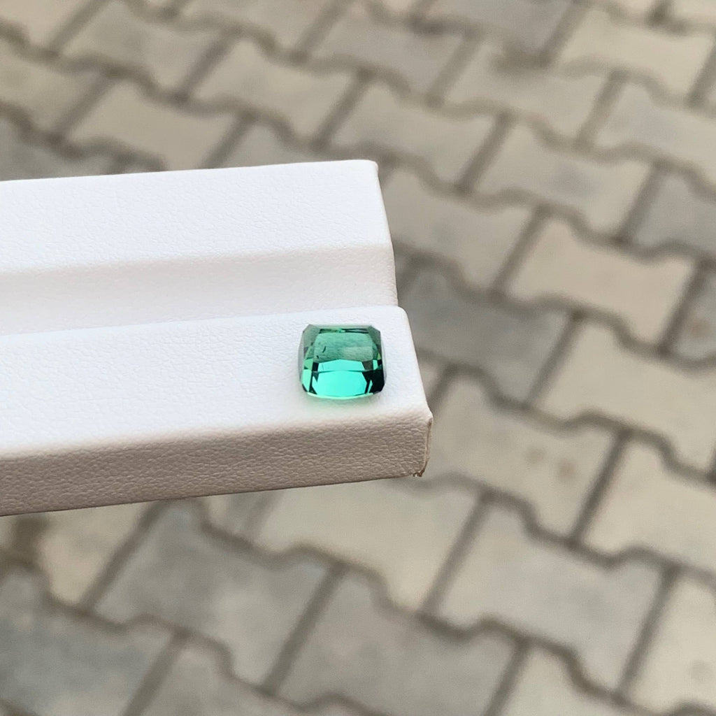 3.30 Carat Green Tourmaline Cushion Cut Afghan Gemstone