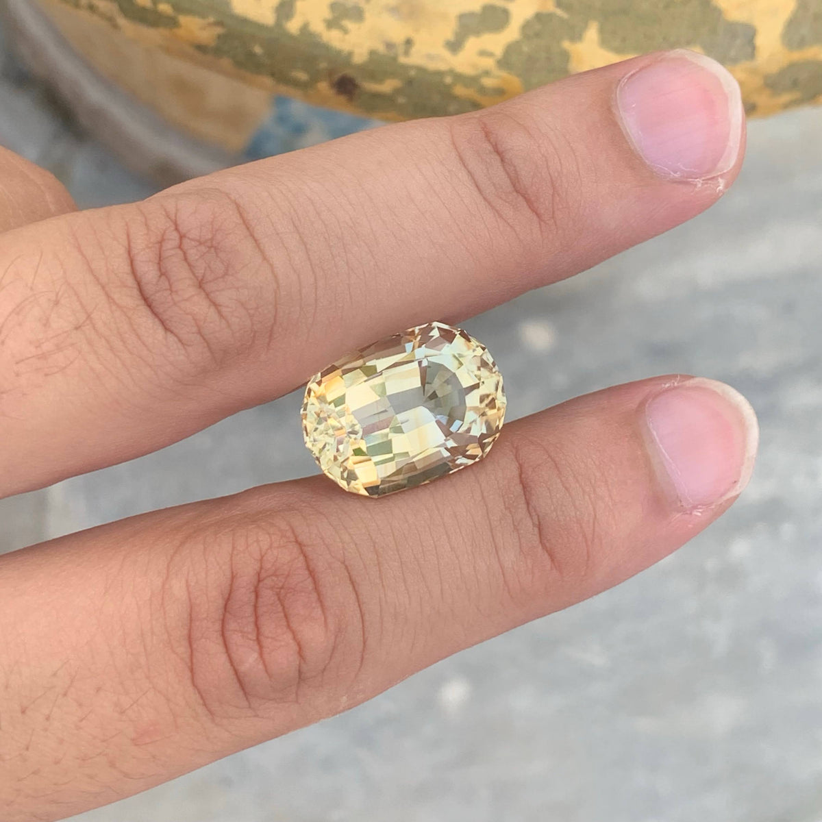17.75 Carat Light Golden Citrine Oval Fancy Cut African Untreated Eye Clean