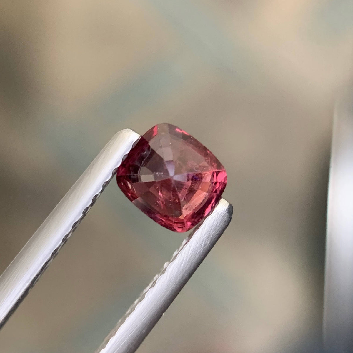 0.65 Carat Red Spinel Cushion Cut Brazilian Gemstone