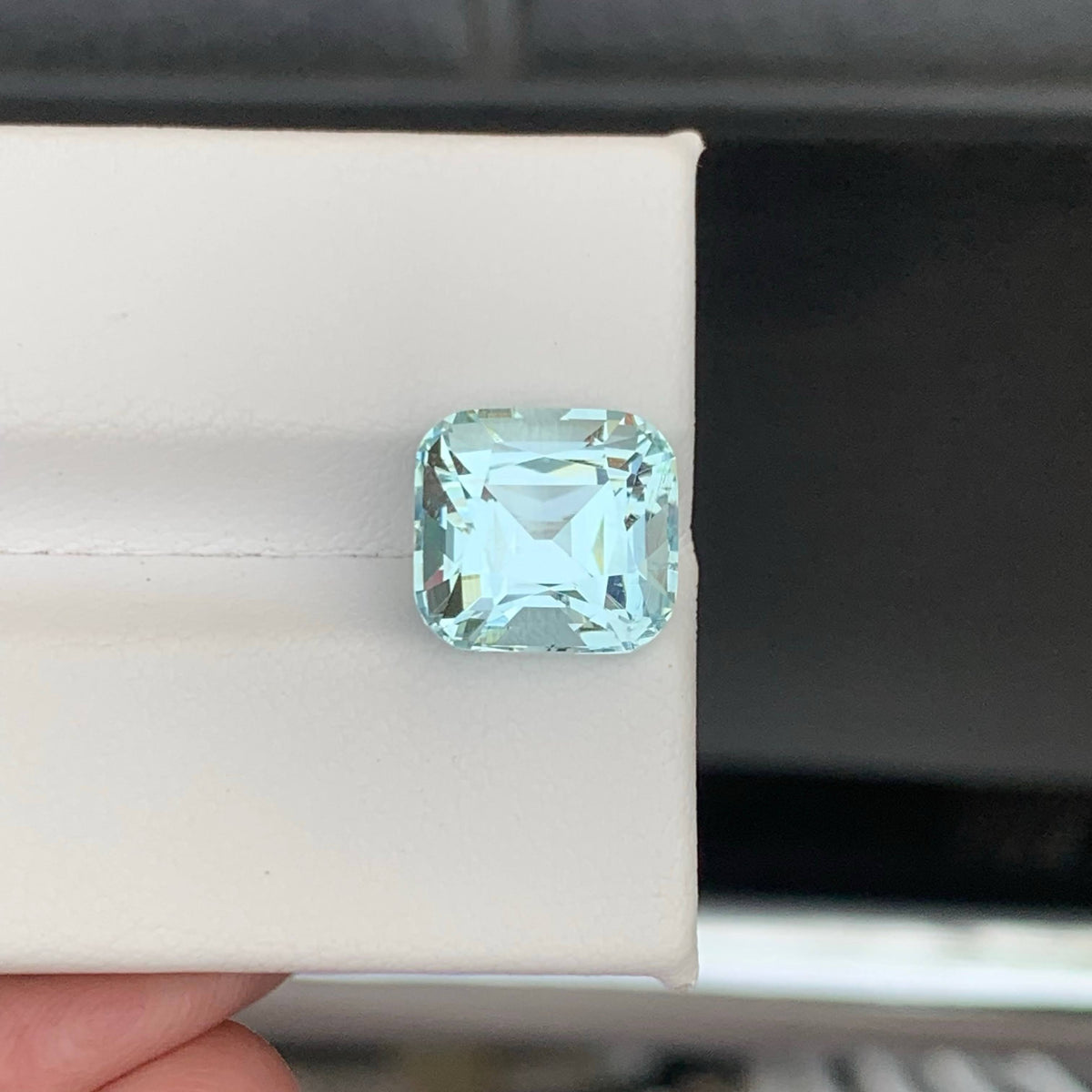 5.25 Carat Natural Loose Light Blue Color Aquamarine Cushion Cut Gemstone