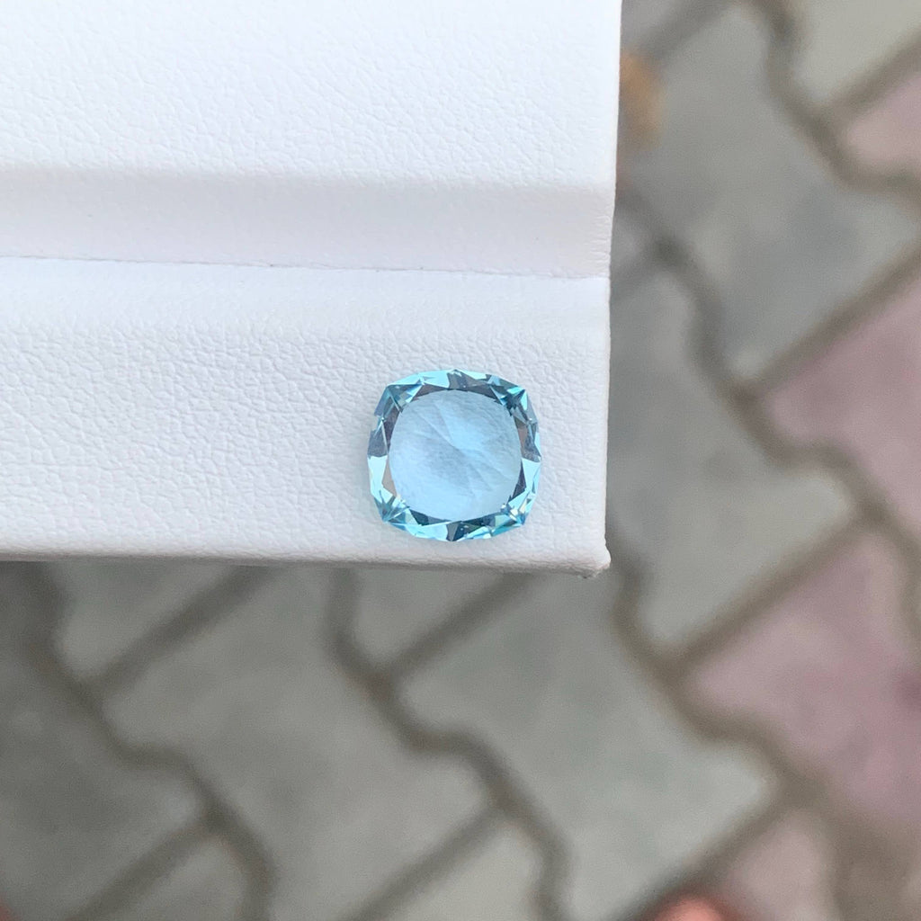 3.65 Carat Sky Blue Topaz Cushion Cut Africa Eye Clean Untreated