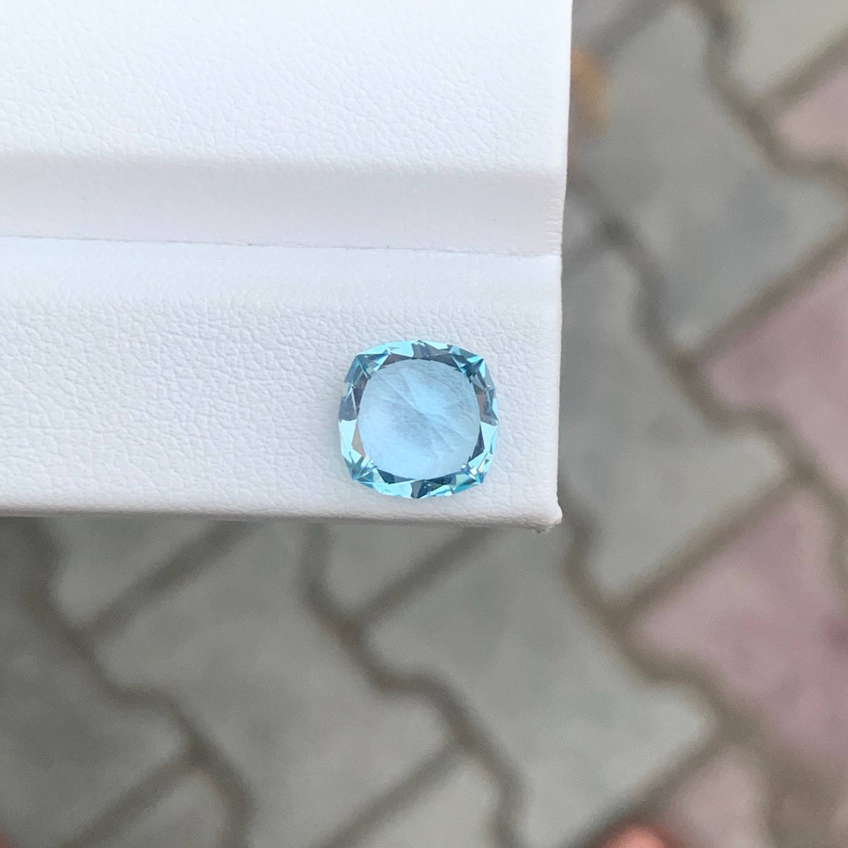 3.65 Carat Sky Blue Topaz Cushion Cut Africa Eye Clean Untreated