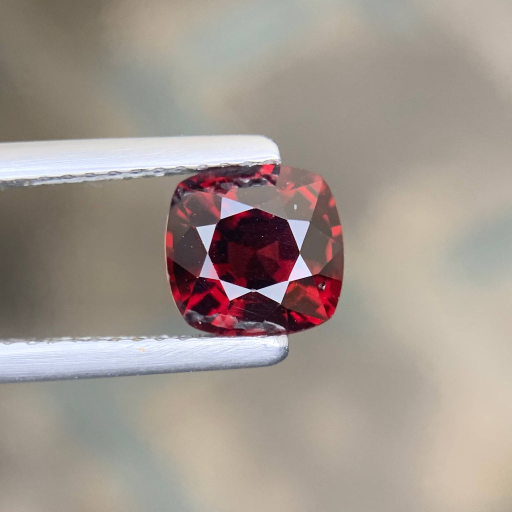 1.44 Carat Natural Loose Certified Red Spinel Cushion Cut Tanzanian Gemstone