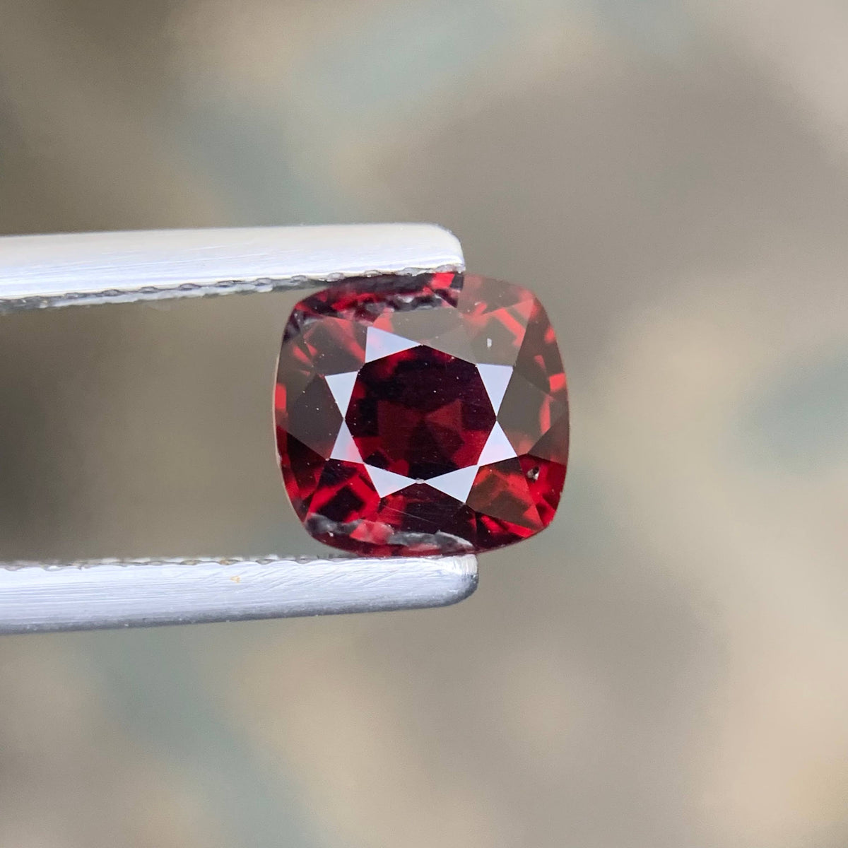 1.44 Carat Natural Loose Certified Red Spinel Cushion Cut Tanzanian Gemstone