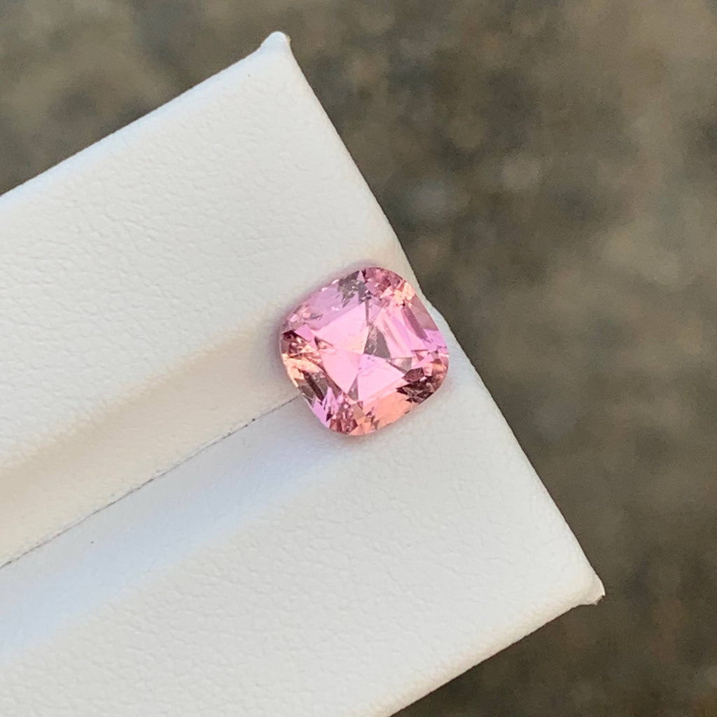 2.75 Carat Natural Loose Baby Pink Color Tourmaline Cushion Cut Afghan Gemstone