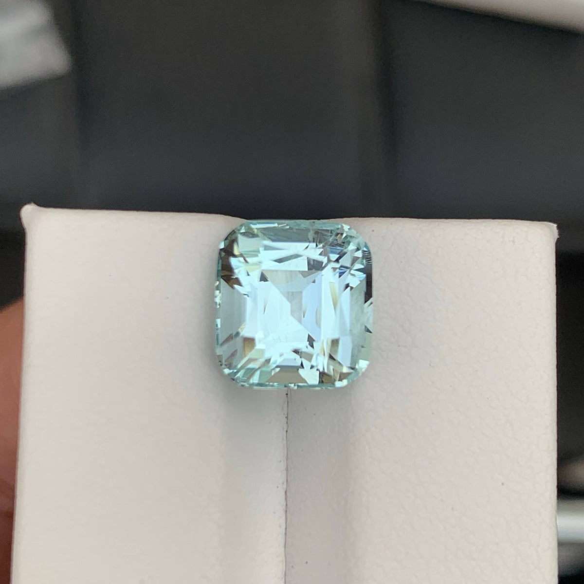 5.25 Carat Natural Loose Light Blue Color Aquamarine Cushion Cut Gemstone
