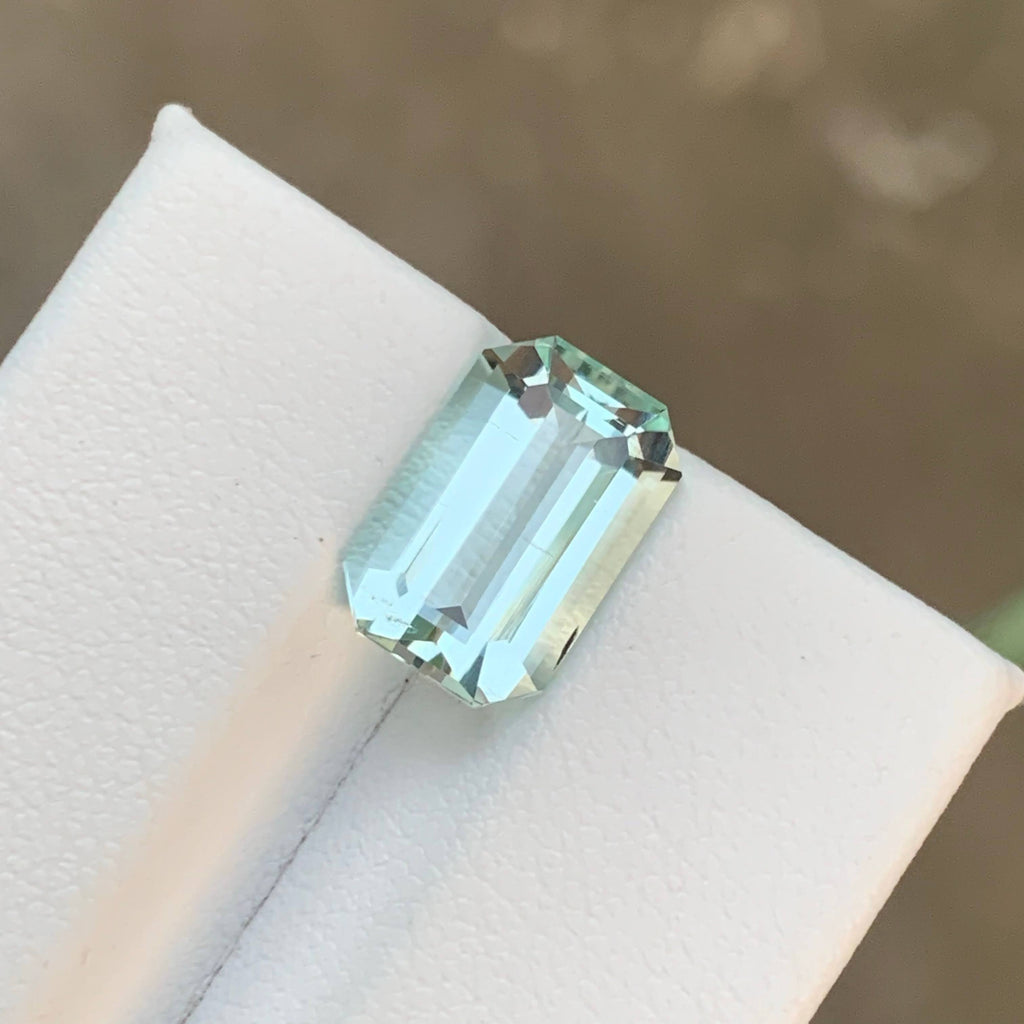 4.60 Carat Natural Loose Bluish Green Tourmaline Asscher Cut Afghan Gemstone