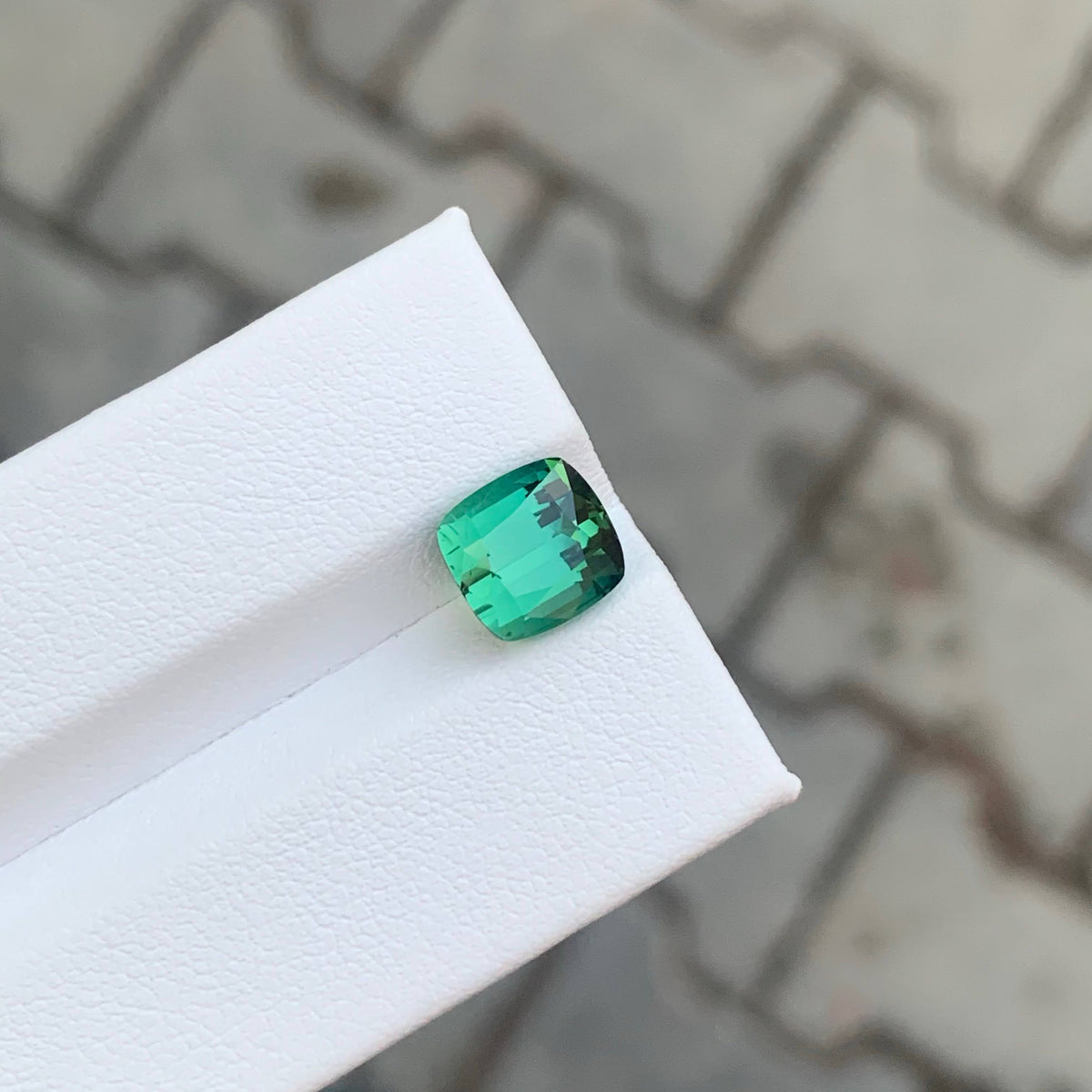 3.30 Carat Green Tourmaline Cushion Cut Afghan Gemstone