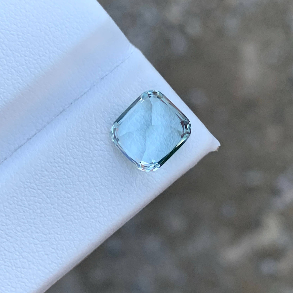 3.30 Carat Natural Loose Light Blue Aquamarine Cushion Cut Pakistan Gemstone