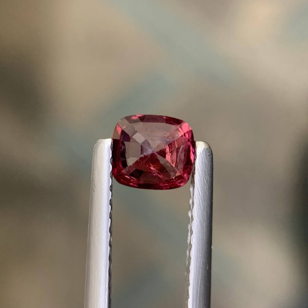 0.65 Carat Red Spinel Cushion Cut Brazilian Gemstone