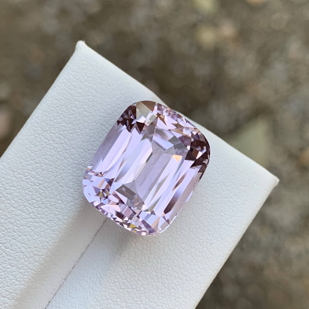 21.40 Carat Natural Loose Light Purple Kunzite Stone Cushion Cut Afghan Gemstone