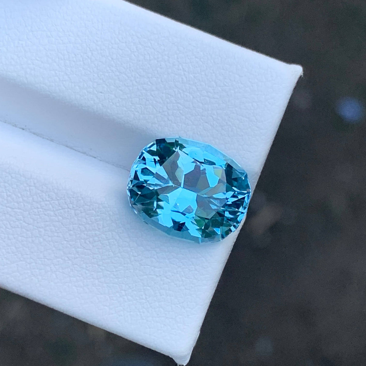 6.85 Carat Sky Blue Topaz Oval Fancy Cut African Untreated Loupe Clean