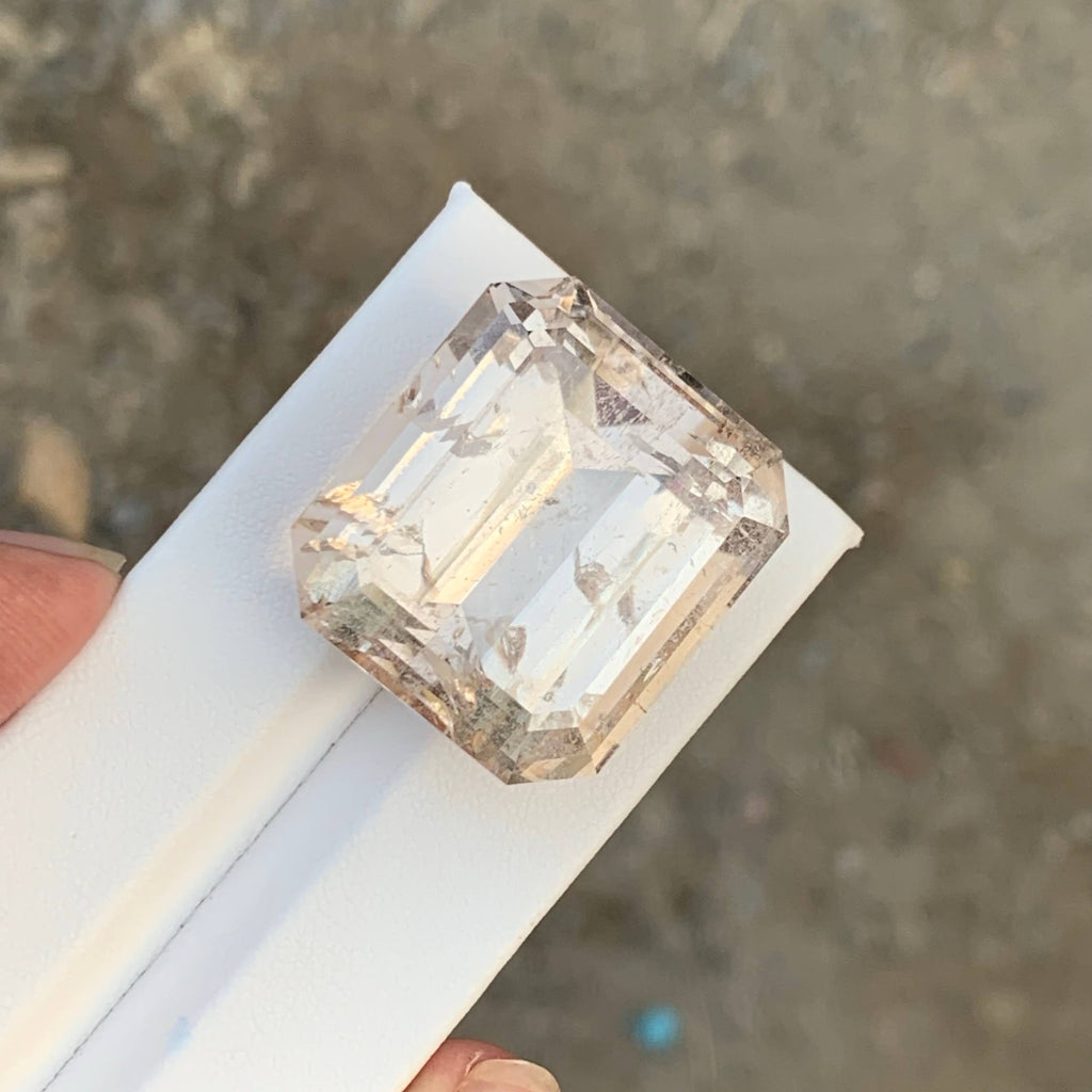 99.60 Carat Natural Loose Golden Color Topaz Stone Emerald Cut Pakistan Gemstone