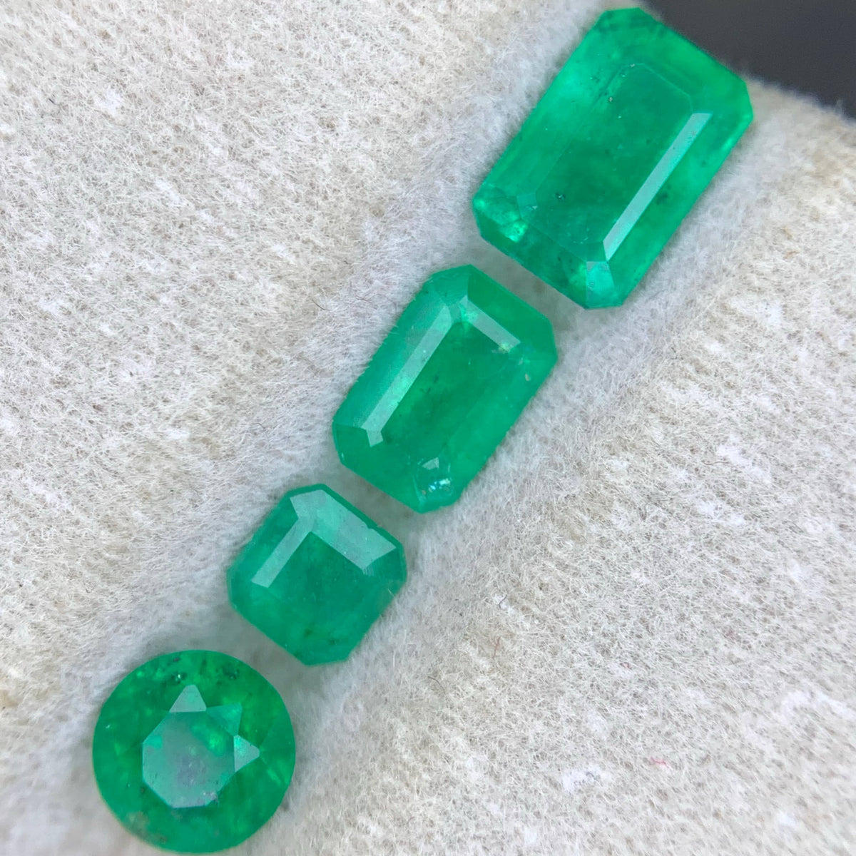 2.15 Carat Loose Green Emerald Lot – 4 Pieces, Mixed Cut, Swat Pakistan