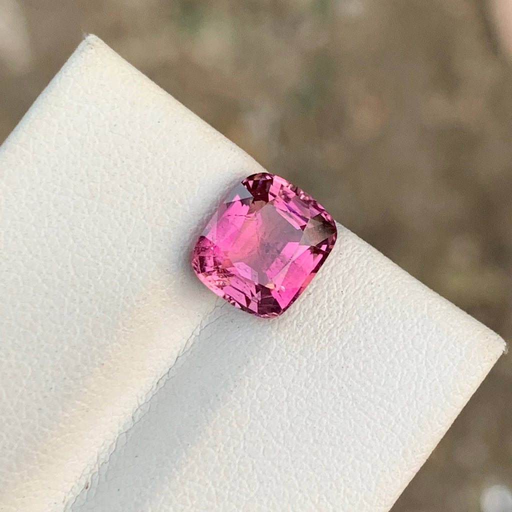 2.60 Carat Natural Loose Pink Color Tourmaline Cushion Cut Afghan Gemstone