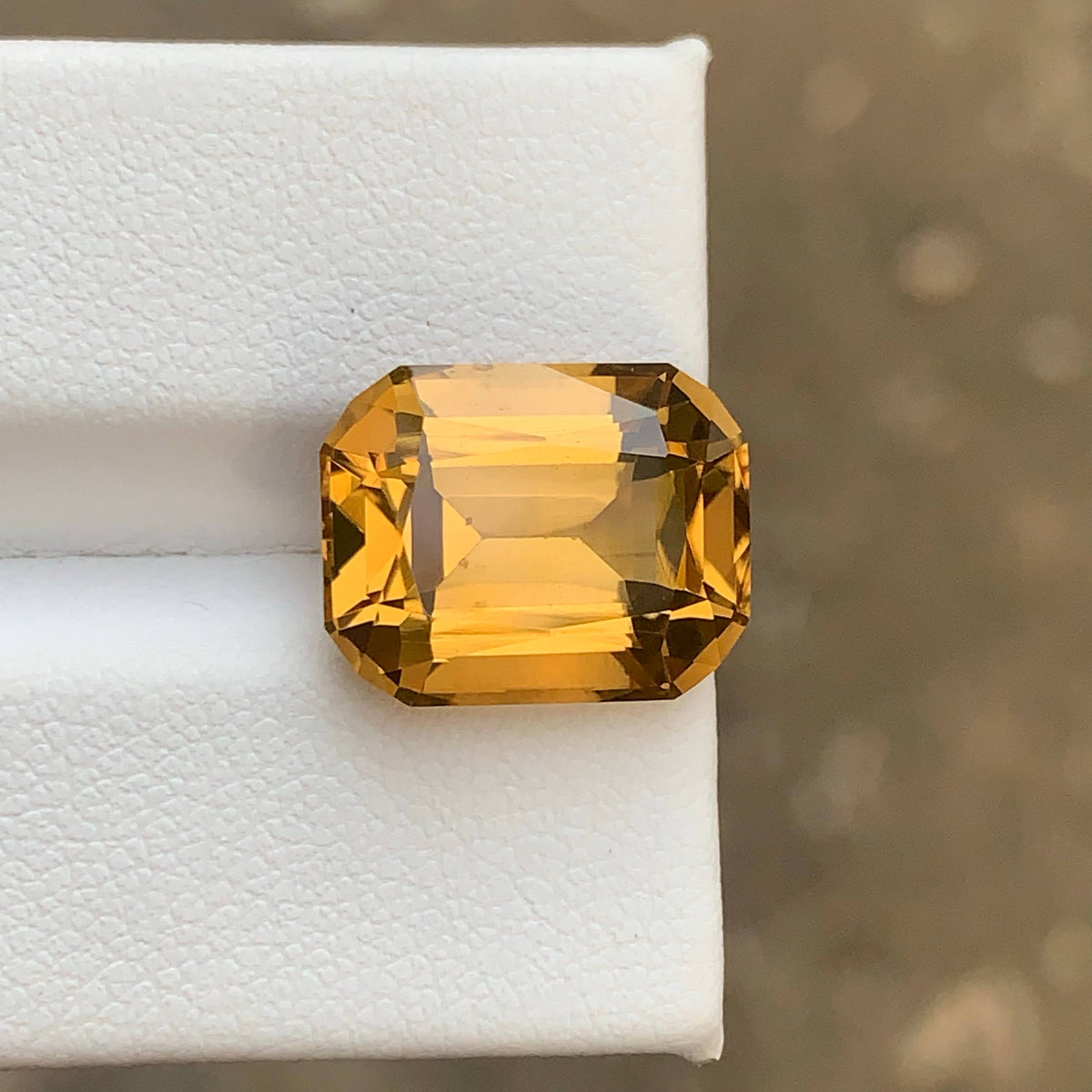 8.55 Carat Natural Loose Golden Color Citrine Cushion Cut Brazilian Gemstone